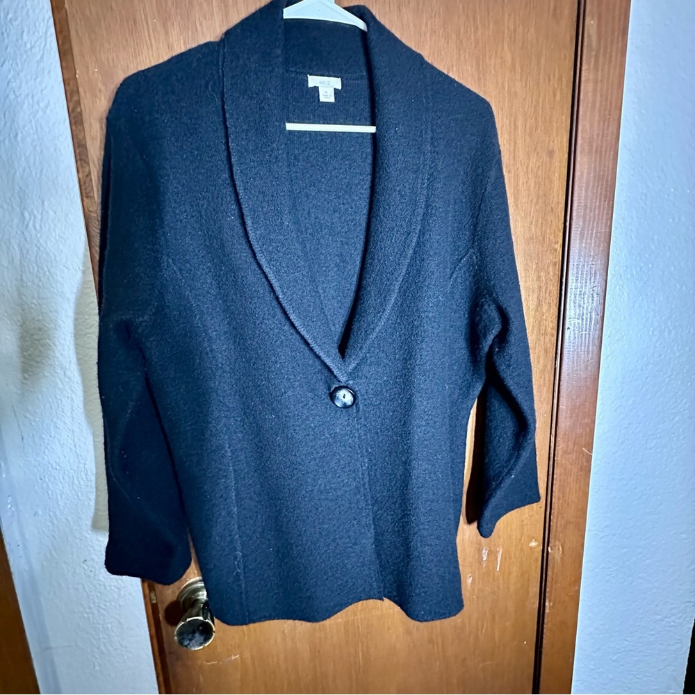 Black Shawl Collar Wool Sweater Cardigan Apt. 9